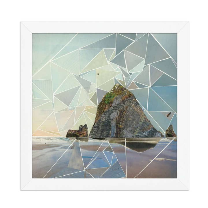 Haystack Rock Framed Collage Art Print for wholesale by more the merrlier