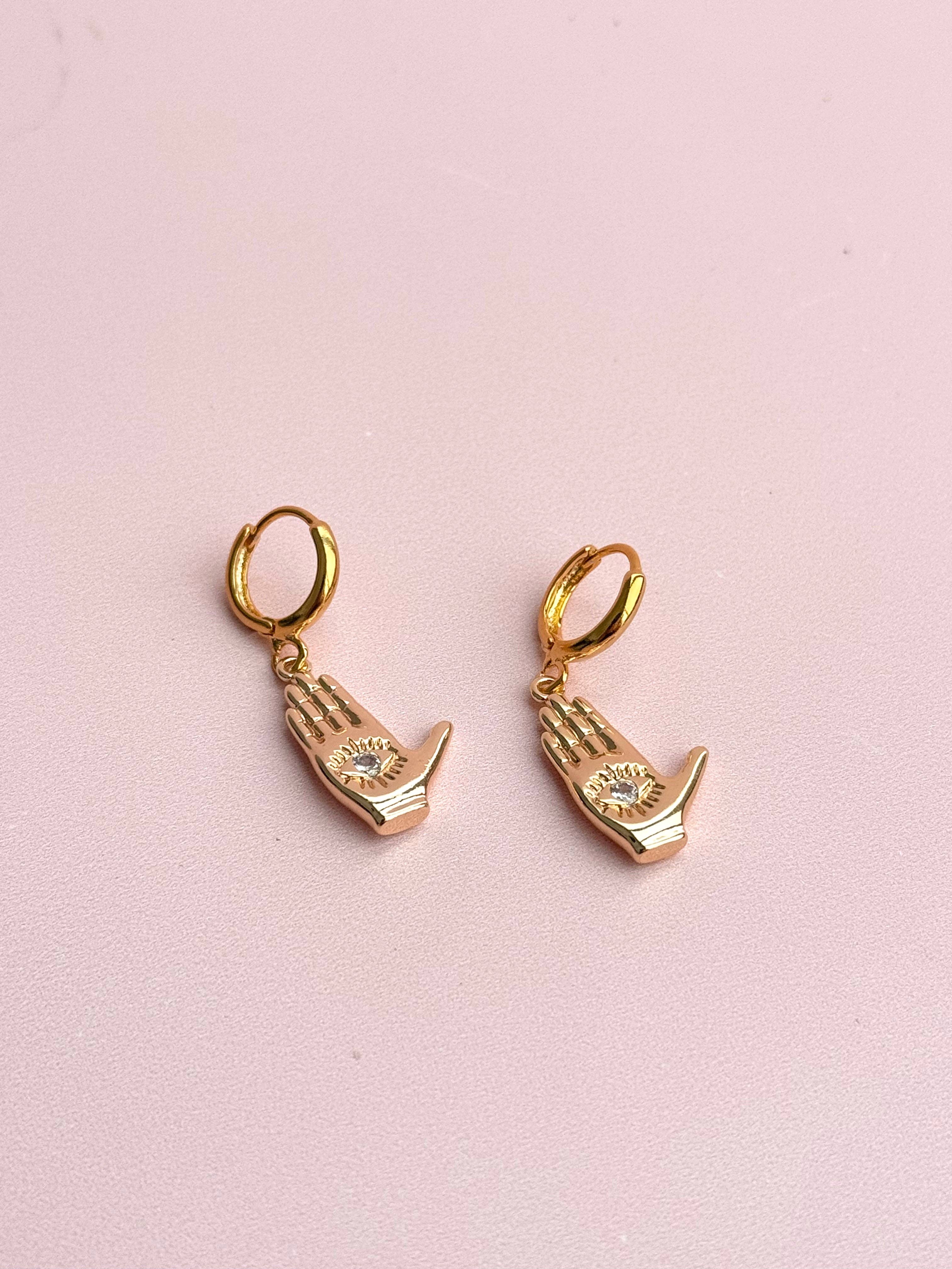 Golden Hour Designs - Wholesale Huggie Earrings - Palm Reader Huggie Earrings - Mystical, Witchy, Hypoallergenic1