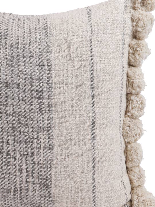 Eyda Homes - Wholesale Throw Pillow Cover - Stripe Pom Pom pillow cover | Discounted accent pillow cover1