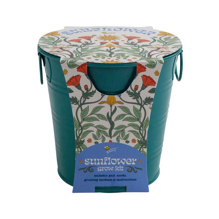 Buzzy Seeds Grow Gifts - Wholesale Plant Seeds - Painted Flower Grow Pail – Sunflower Indoor Garden Gift4