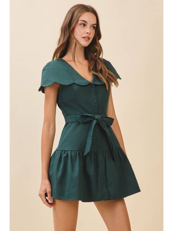 TCEC - Wholesale Dress - Women's - CD06011-Fit And Flare Oversized Scalloped Collar Dress2