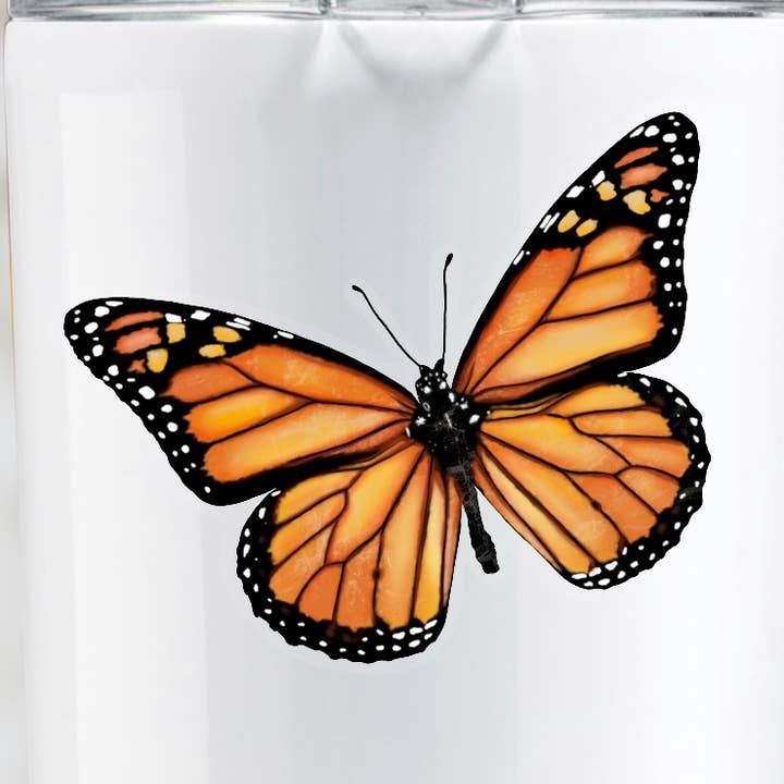 Monarch Butterfly Clear Edge Vinyl Sticker for wholesale by blonde birdie