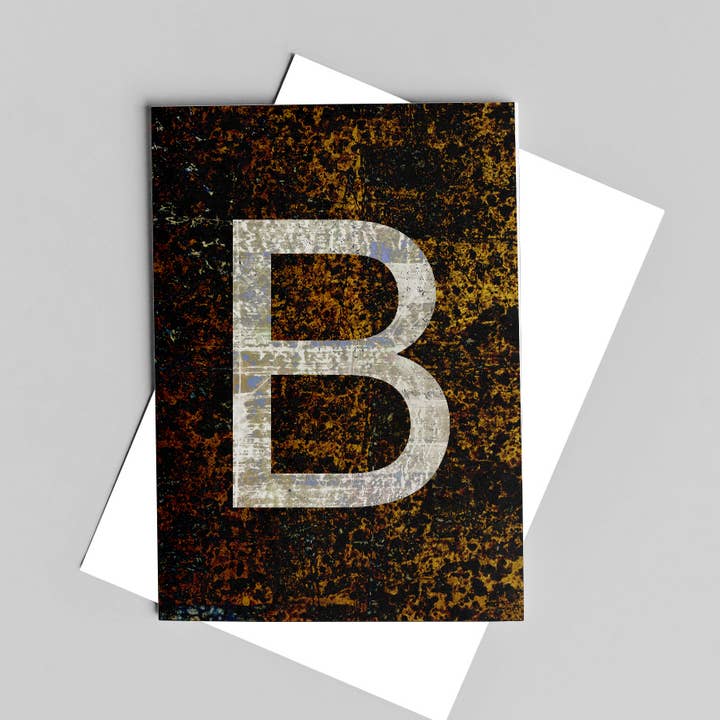 Resist Letter B Greeting Card for wholesale by Lime Green Dolly