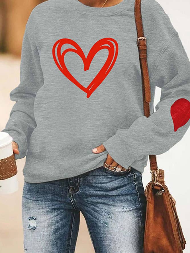 UNISHE - Wholesale Graphic Sweatshirt - Women's - Mothers Day Heart Classic Crew Sweatshirt STC189D058