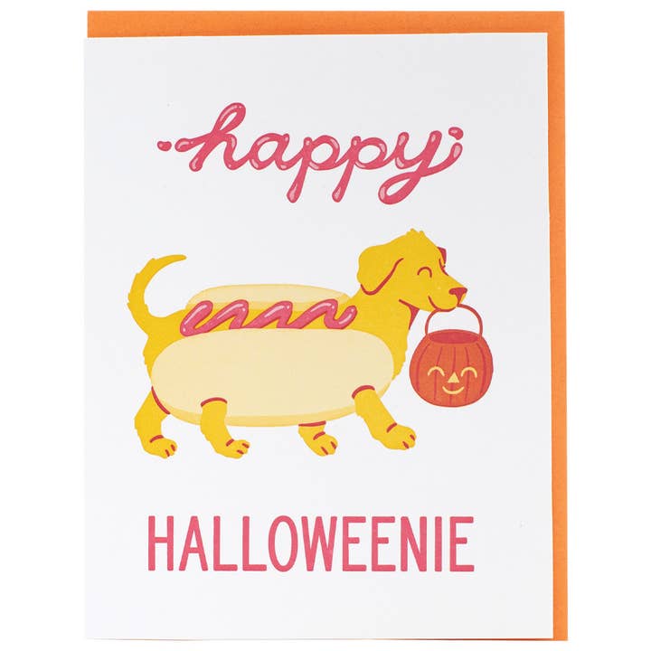 Weenie Dog Halloween Card for wholesale by Smudge Ink