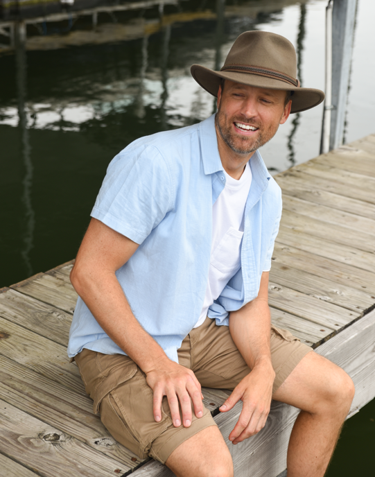 American Hat Makers – wholesale Cowboyhatt - Unisex – Krossbar Ullfilt Outback-hatt - Stil Zion4