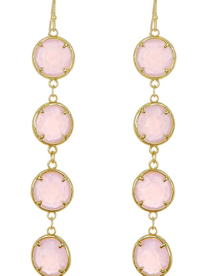 Rose Crystal Station Earrings - GF for wholesale by Zoey Simmons