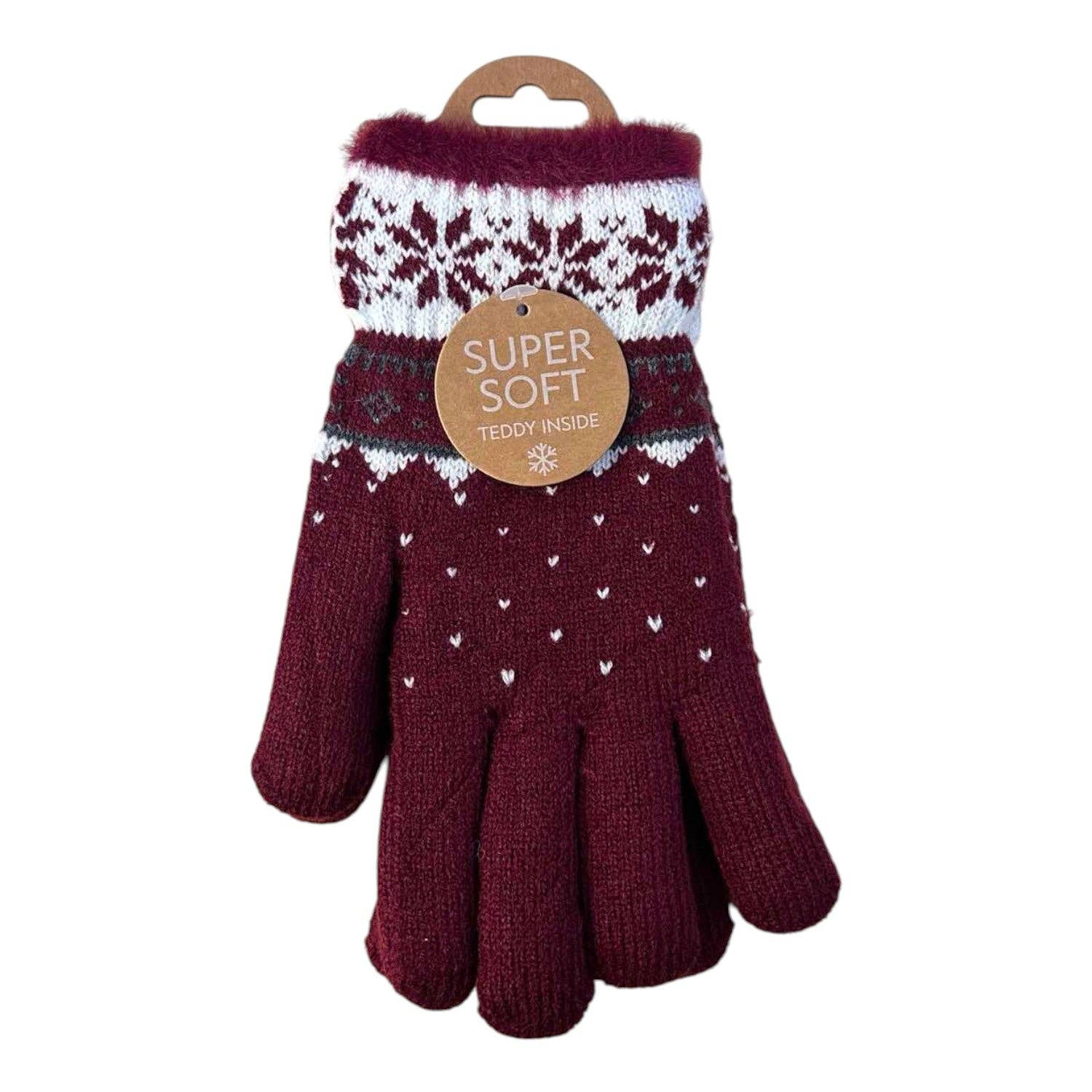 VewoTex - Wholesale Gloves - Women's - Winter Women's Gloves Snowflake » Affordable Finger Gloves » Winter Gloves » Knitted Gloves One Size5