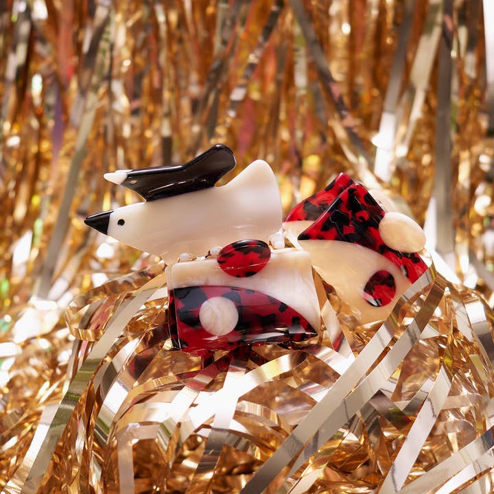 WINONA IRENE – Großhandel Haarclip – Damen – Kleine Yin Yang Weihnachtsklauen-Set aus Acetat mit Cranberry-Schildkrötenmotiv