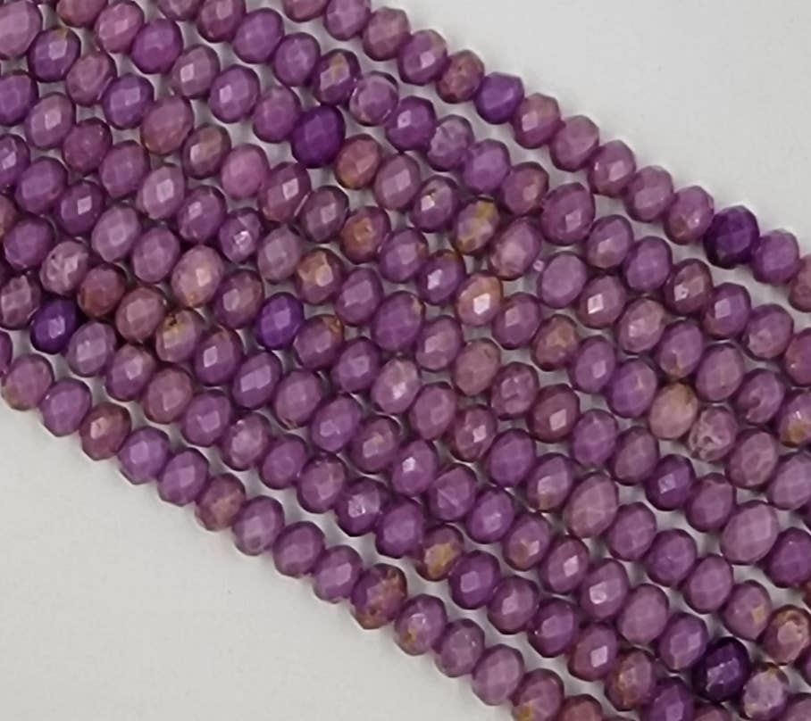 Beads Creation - Wholesale Beads - Natural Phosphosiderite Faceted Rondelle Genuine Bead PRP6270