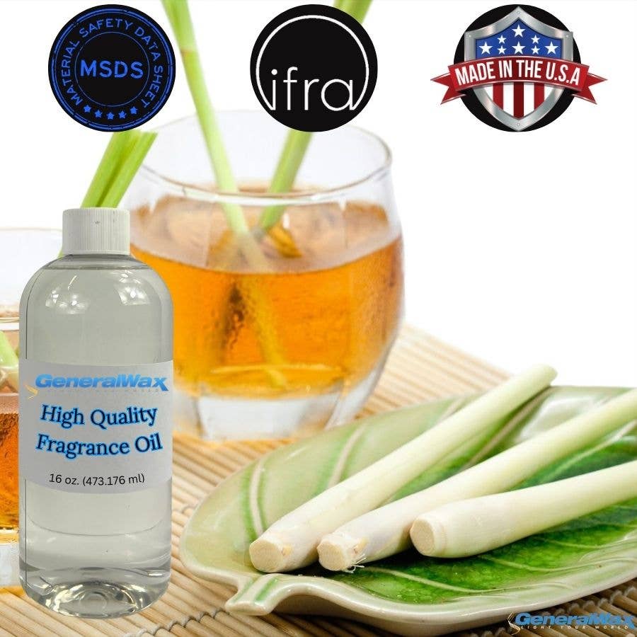 General Wax - Candle Making Supplies - Wholesale Fragrance Oil - 16oz. Lemon Grass - Candle Fragrance Oil0
