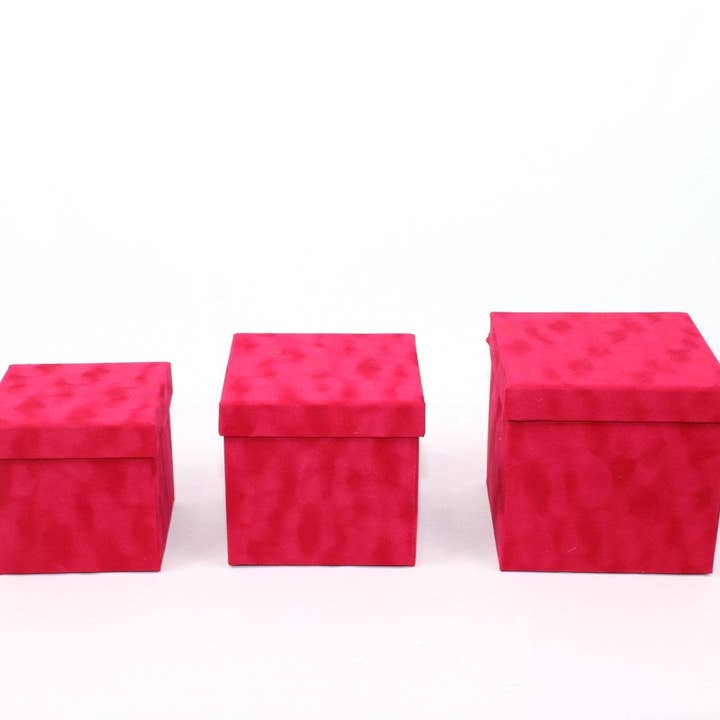 Elegant Design Supply - Wholesale Decorative Box - Velvet Cube Square Flower Hat Box with Lid11