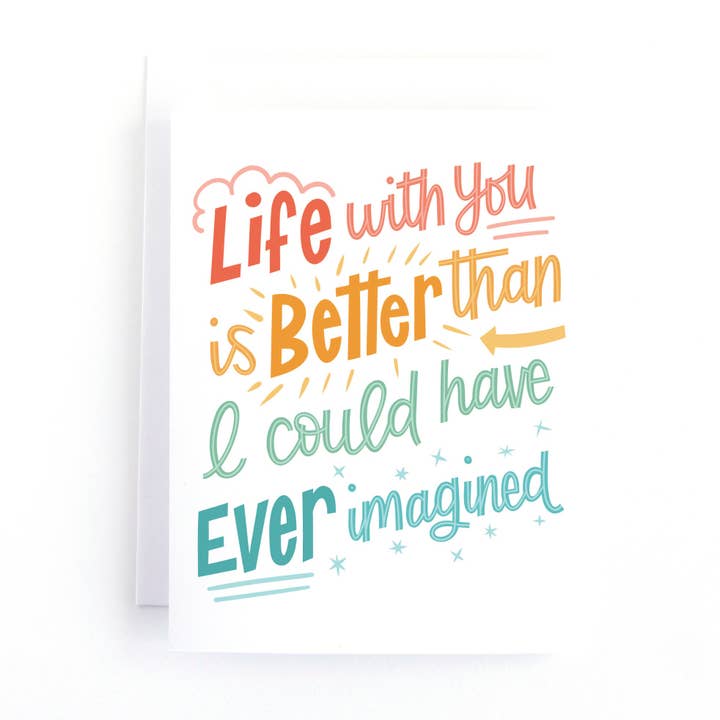 Colourful Valentine's Card for Husband for wholesale by Pedaller Designs