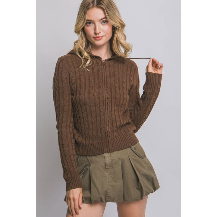 KABELBREISE TRUI MET CAPUCHON VEST voor wholesale door HiteJeans