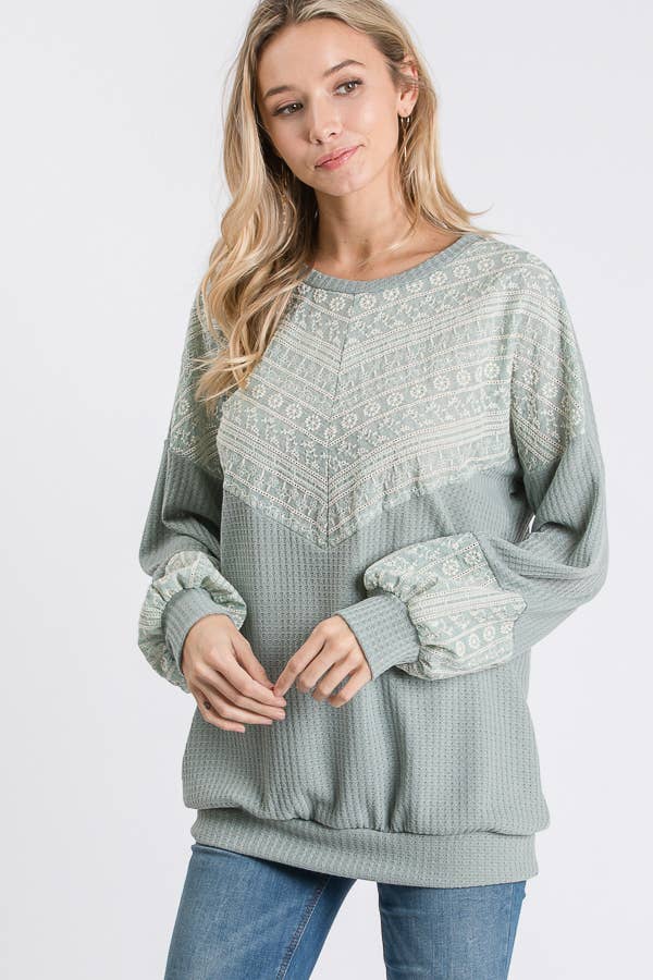 lovely melody - Venta al por mayor Sudadera - Mujer - Sudadera gofre bordado Celia LMT1406-Celia4