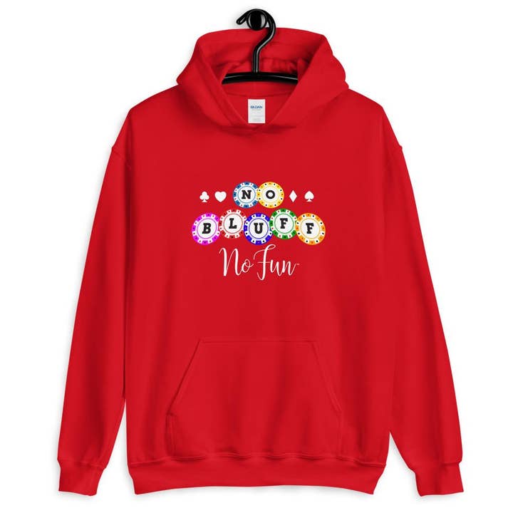 Geen Bluff Geen Plezier, Poker, Stijl, Hoodie, Speciale Rood voor wholesale door No Fun Company