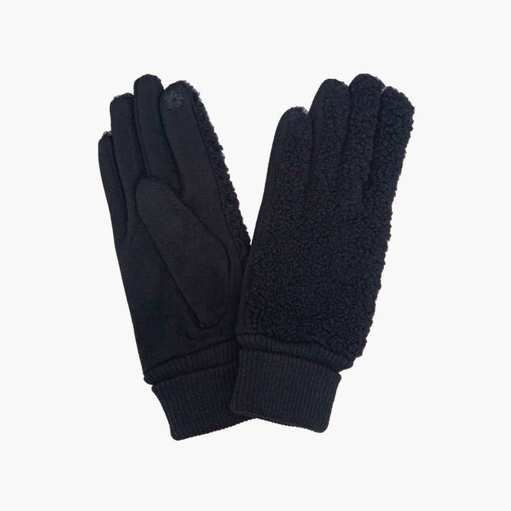 Sarta Accessories - Wholesale Gloves - Women's - Winnie Navy Blue Borg Fleece Gloves2