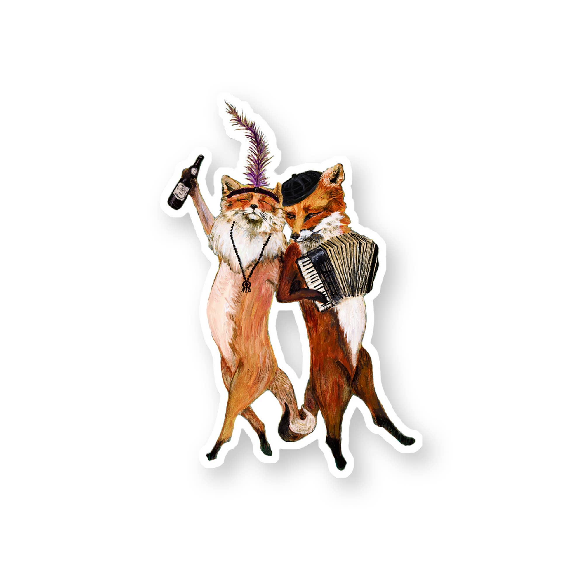 Jahna Vashti - Wholesale Sticker - French Foxes / Die Cut Vinyl Sticker