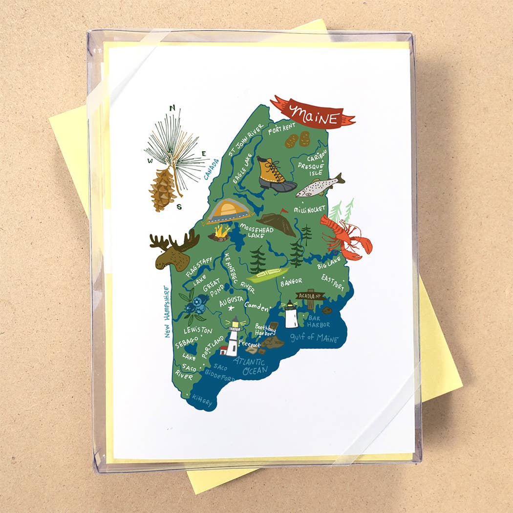 Allport Editions - Wholesale Briefpapier/indexkaartenset - Hallo USA Boxed Card-serie - ALLE 50 STATEN HIER!21