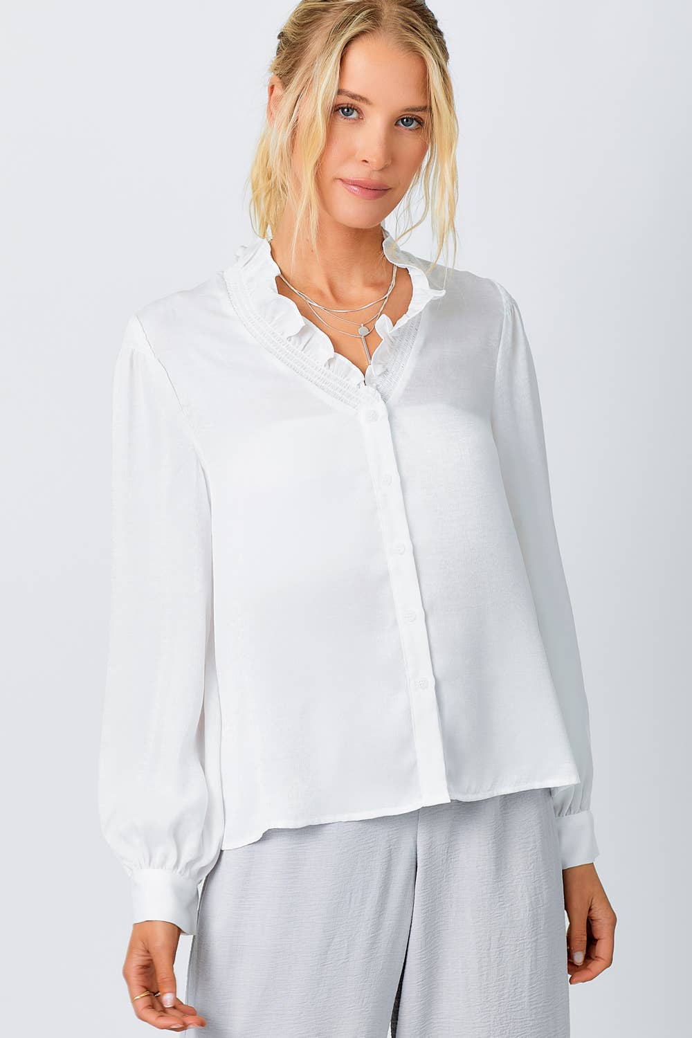 Mystree - Wholesale Blouse - Women's - 60449 Ruffled Collar Blouse7