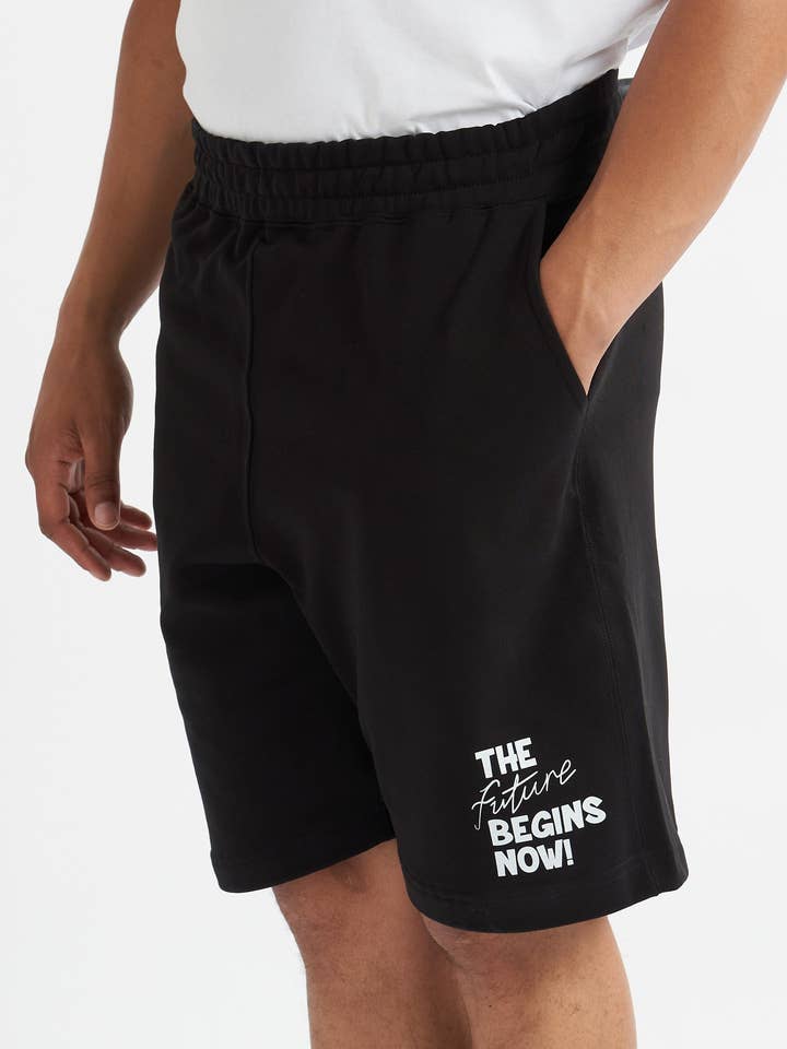 Printed Men Short In Black for wholesale by Alse Studio