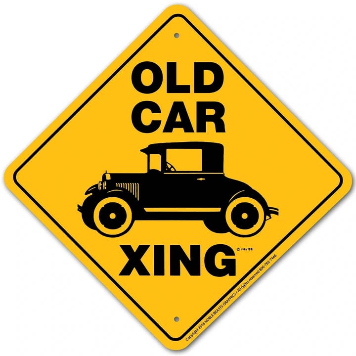Old Car Xing Sign Aluminum 12 in X 12 in #20028 for wholesale by Smart Horse Gear