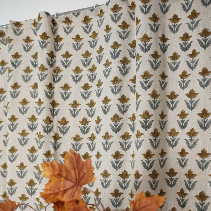 Fabdivine - Wholesale Curtain - Stylish Block Viscose Colored Linen Ring Curtain - Tulip5