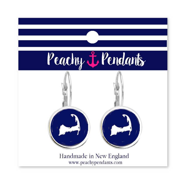 Boucles d'oreilles - Pendentifs - Navy Cape Cod pour la vente par Peachy Pendants
