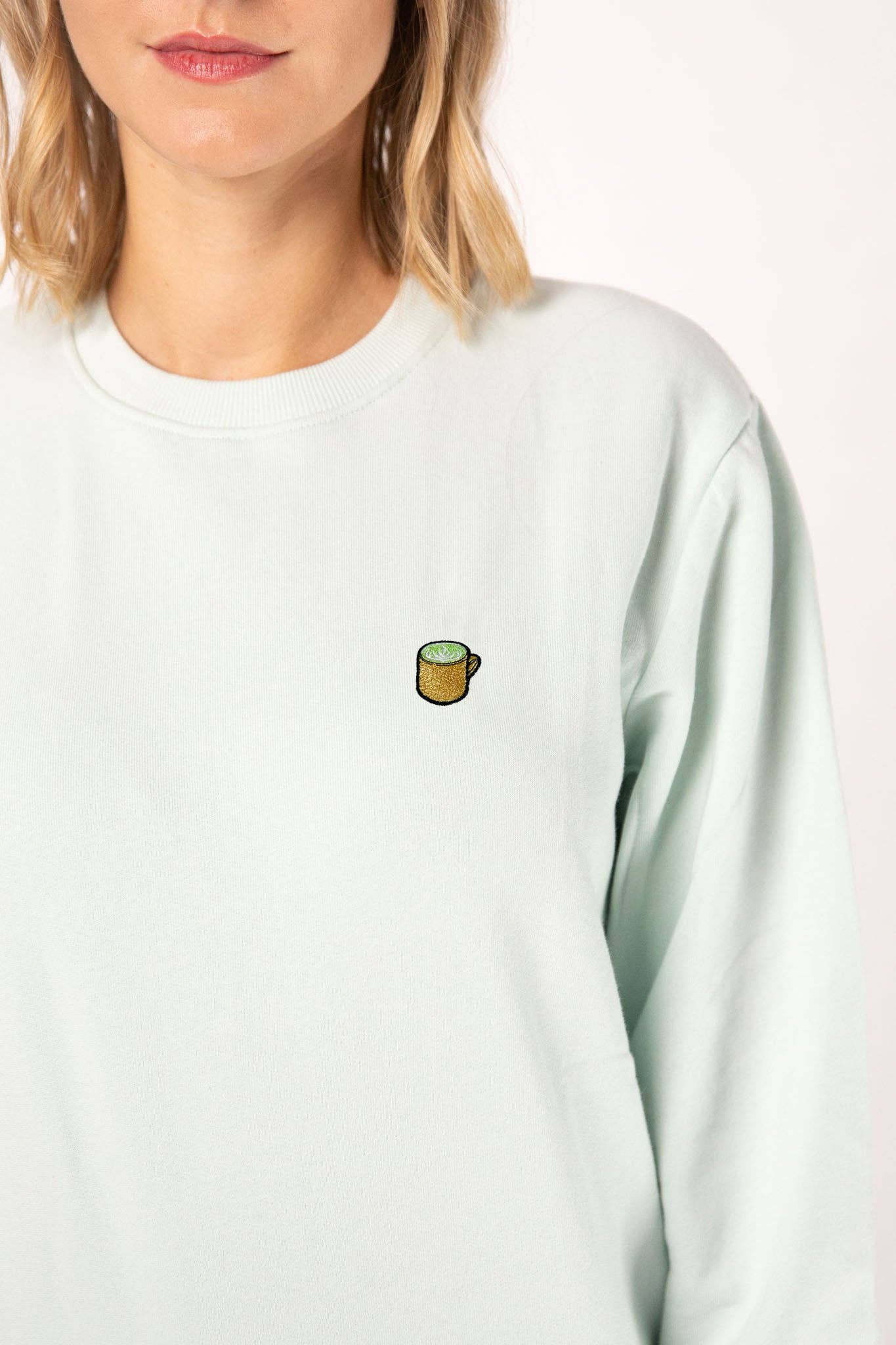 Fashion Drinks - Wholesale Sweatshirt - Women's - Matcha Latte | Embroidered organic cotton women's sweater1