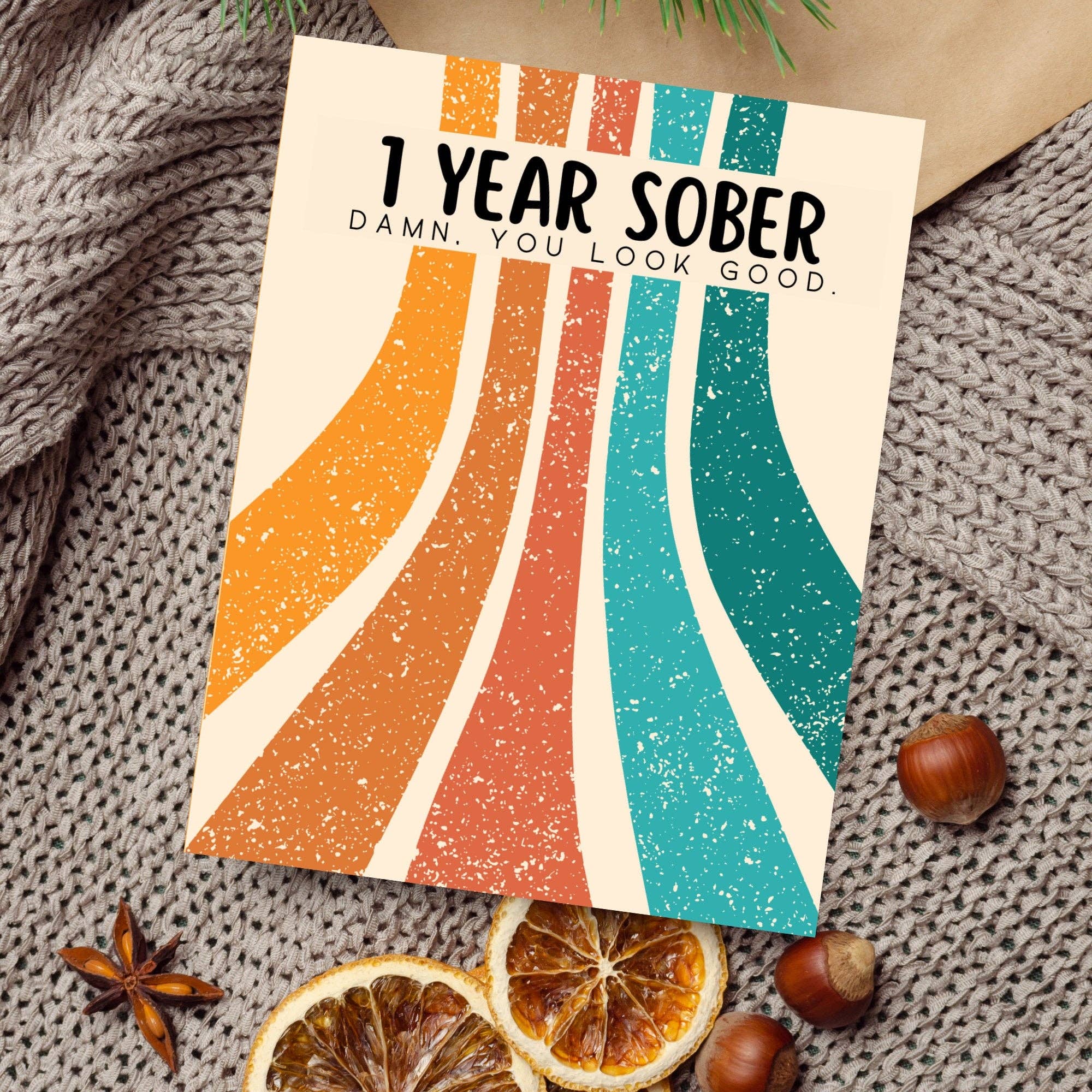 As Told By Ellie - Wholesale Congratulations Card - 1 Year Sober, Recovery Gifts, Sobriety Anniversary Card1