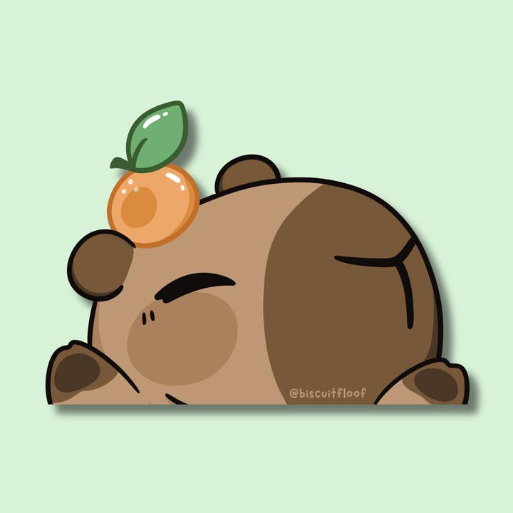 Capybara Kigger Klistermærke for engroshandel hos Biscuitfloof Studios