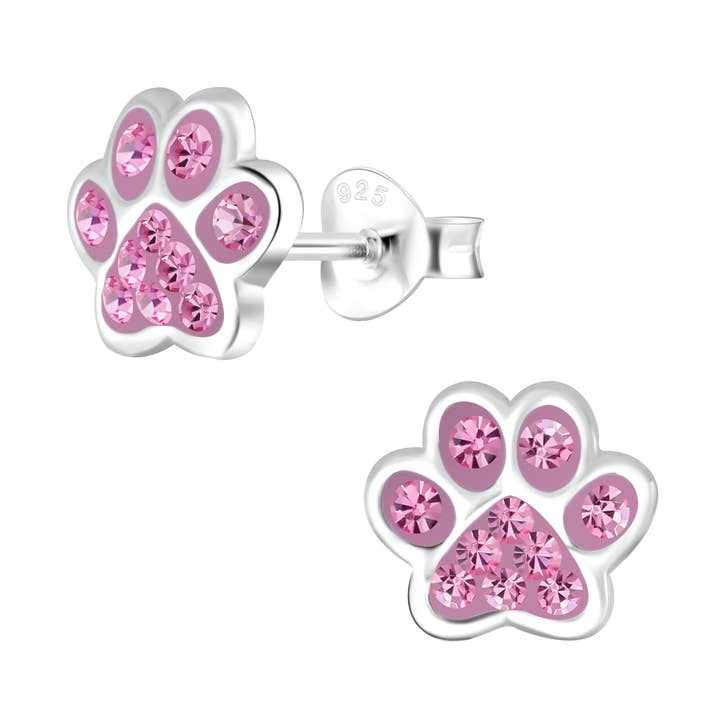 earstuds rose paw 925 silver e-coated for wholesale by Janusch