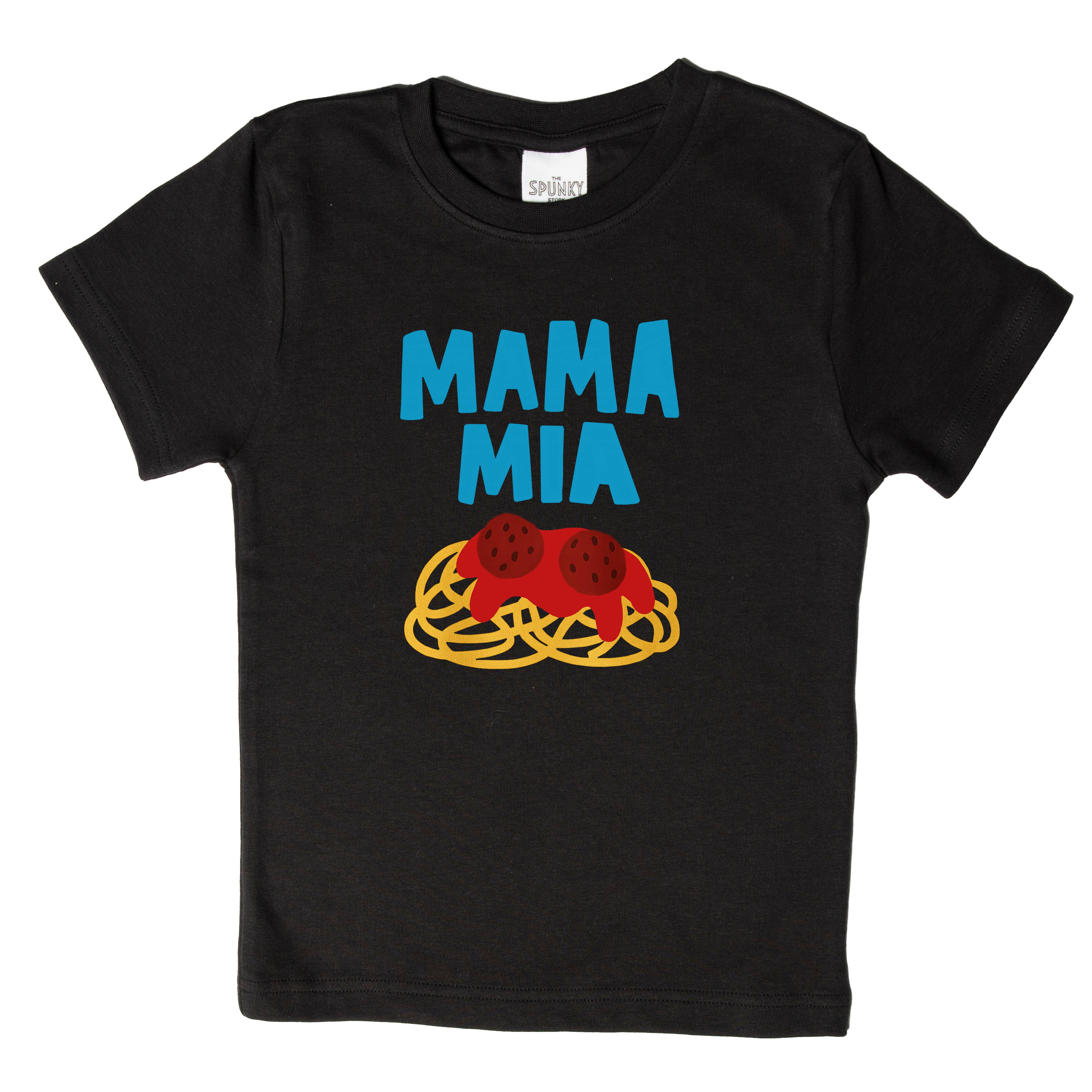 Spunky Stork - Wholesale Screen Printed T-Shirt - Kids - Mama Mia Italian Food Spaghetti Funny Baby Kids Organic Tee3