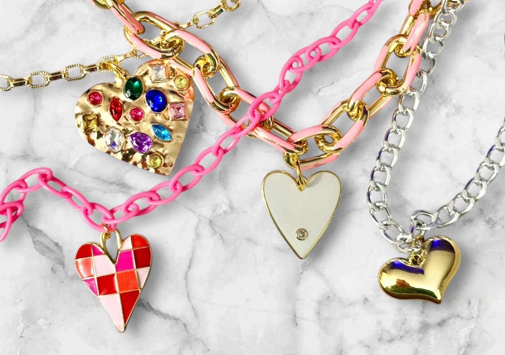 Freely Cece LLC - Wholesale Pendant/Charm Necklace - Trendy Heart Necklace $10 Special