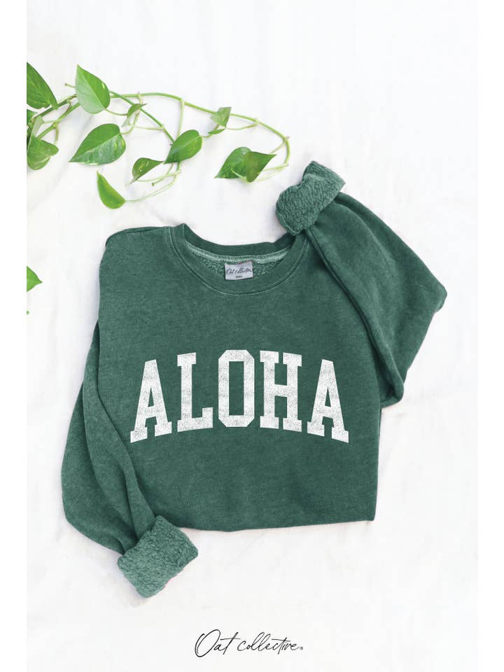 OAT COLLECTIVE - Wholesale Graphic Sweatshirt - Women's - ALOHA Mineral Graphic Sweatshirt