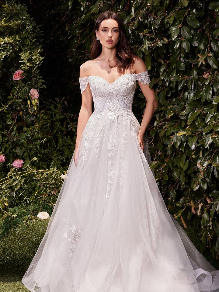 OFF THE SHOULDER A-LINE LACE & TULLE WEDDING DRESS
for wholesale on Faire0