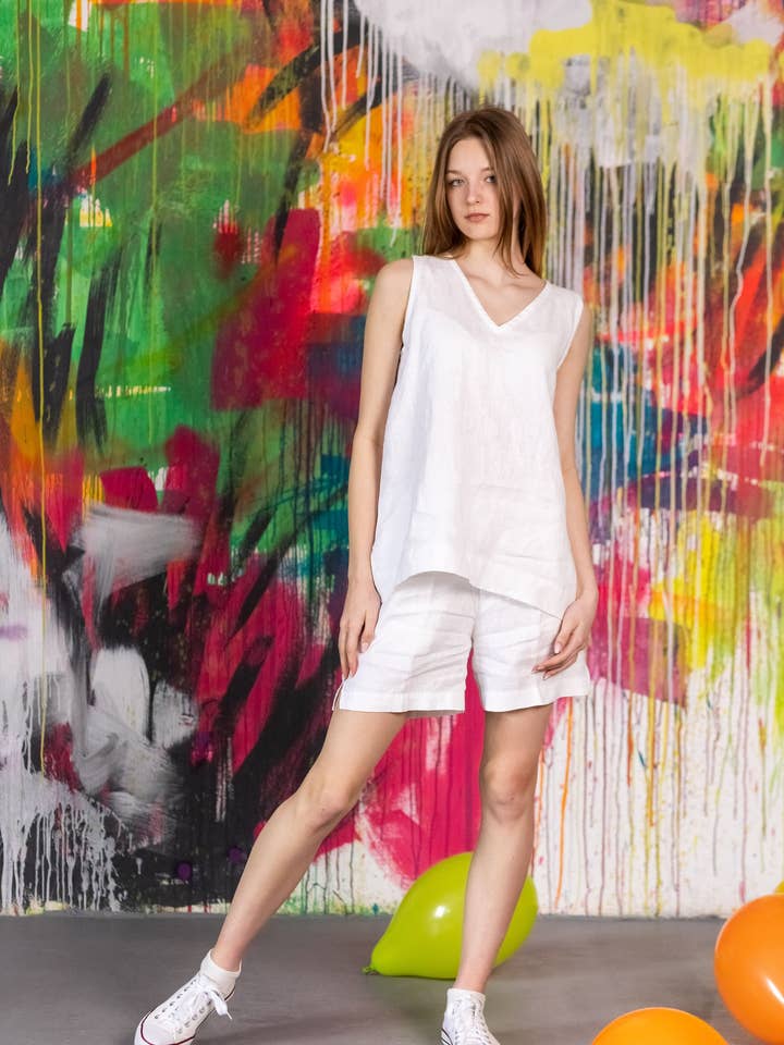 Pantalones cortos de lino Loures para venta al por mayor de VIL'NI