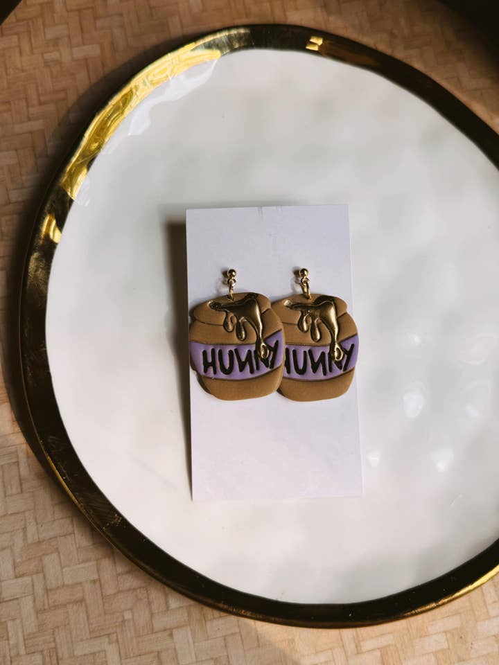 Orecchini in argilla polimerica Honey Pot per la vendita all'ingrosso da parte di Watch Me Bloom