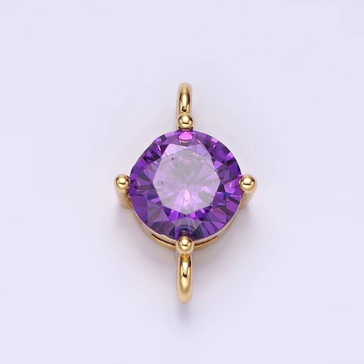 Aim Eternal - Wholesale Individual Charm/Pendant - 14K Gold Filled 10mm Round CZ Birth Month Personalized Connector | G-157 - G-1691