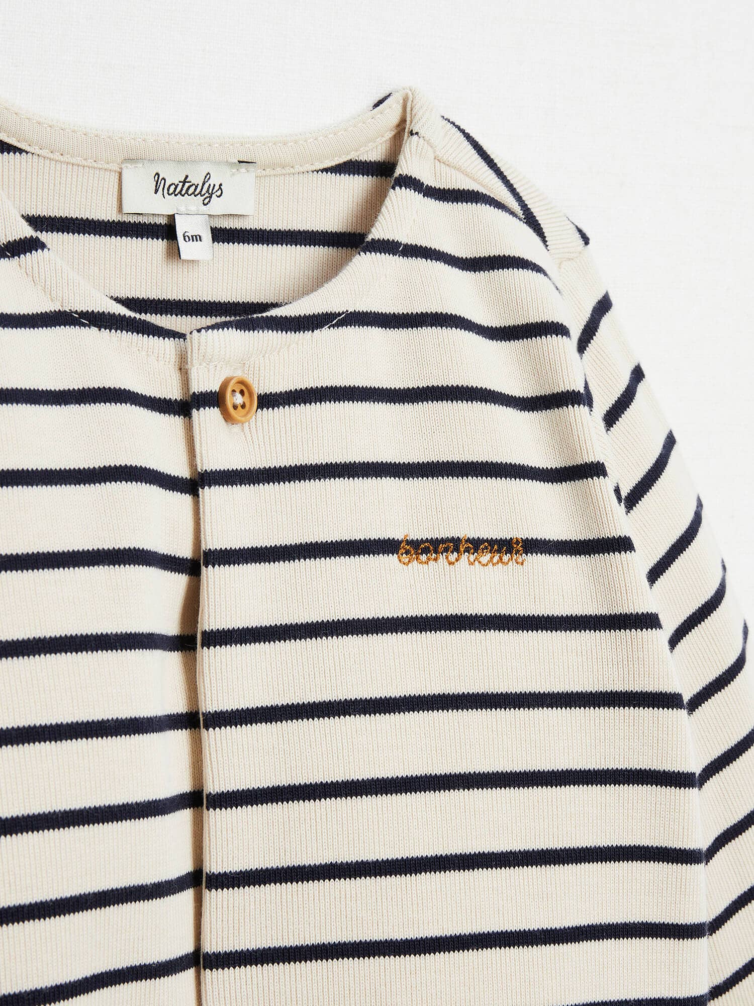 Naturels Imarin 23 Pima Cotton Baby Sleepsuit with Bohneur Embroidery for wholesale on Faire2