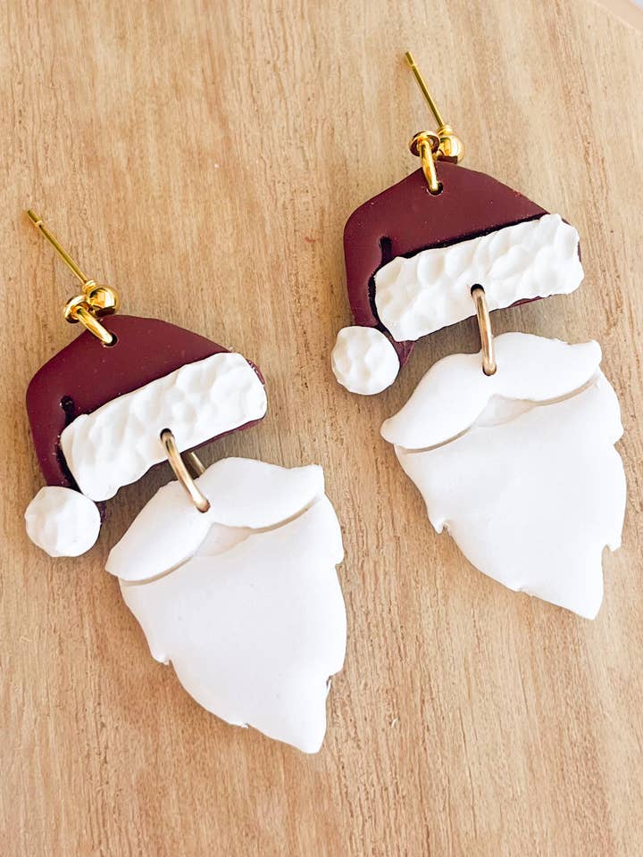 Christmas Santa Polymer Clay Earrings for wholesale by The Modern Iris