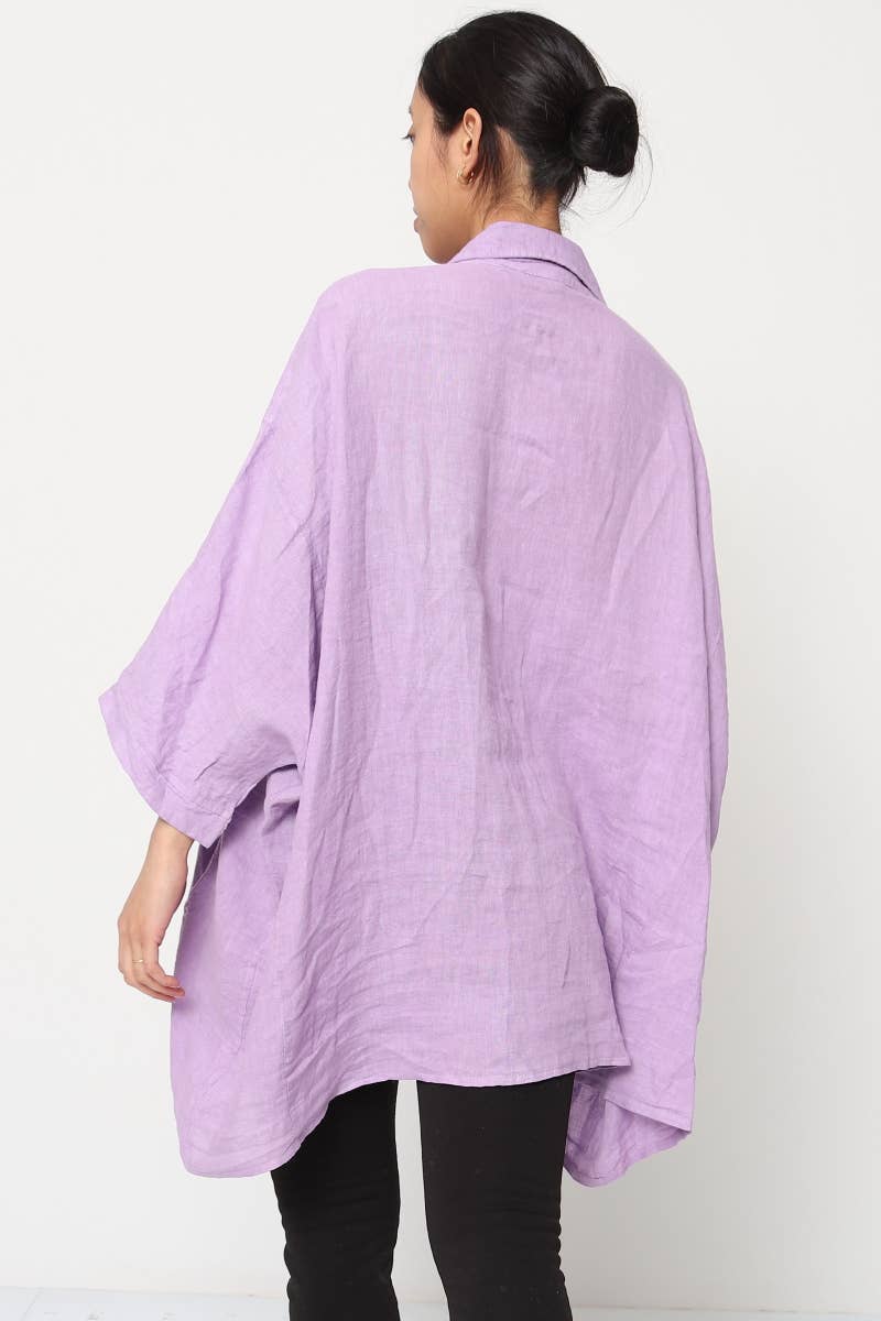 LÉA & LUC - Wholesale Button Down Shirt - Women's - 100% Linen Shirt REF. 28589