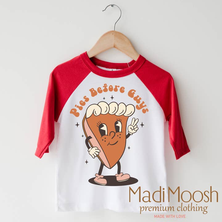 Madi Moosh - Vente T-shirt sérigraphié – enfant - Chemise de Thanksgiving Pies Before Guys - T-shirt Pumpkin Pie2