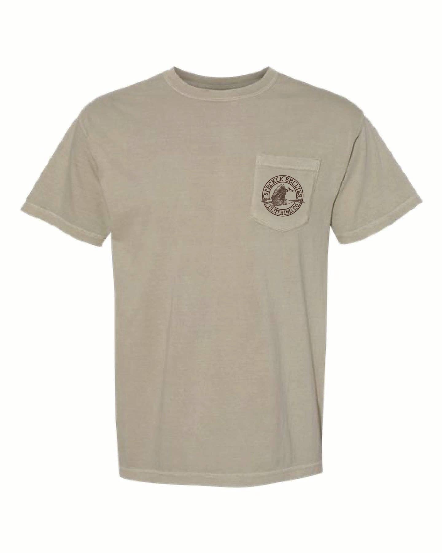 Speckle Bellies Clothing Company - Wholesale Screen Printed T-Shirt - Unisex - Camo Goose  Pocket Tee4
