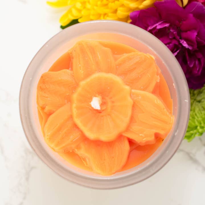 Daffodil Flower Candle, Eco -Friendly Candle -multiple sizes for wholesale by Multifaceted™ Artisan Candles