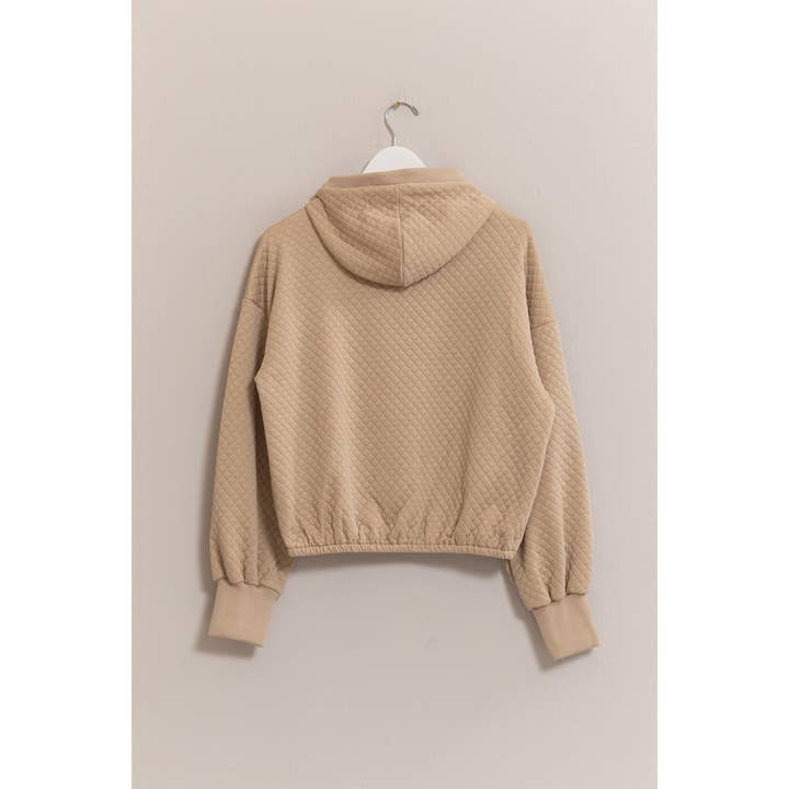 HYFVE - Wholesale Hoodie - Women's - HF25C358-Quilted Knit Hood Top