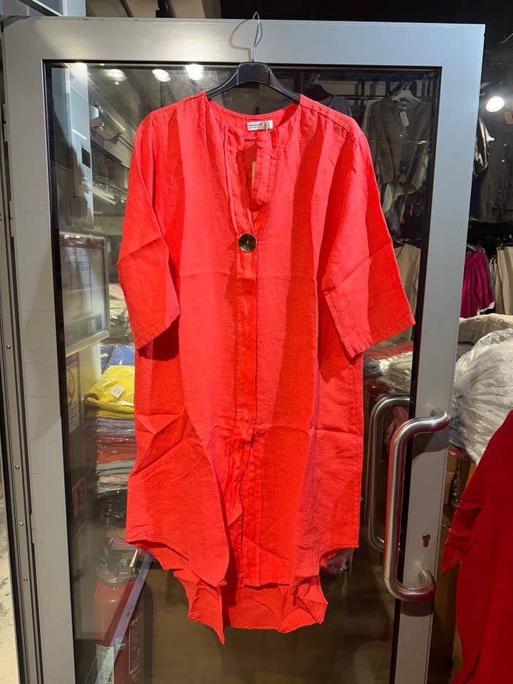 LÉA & LUC - Vente Robe – femme - Robes en 100% Lin avec un bouton REF. 554729