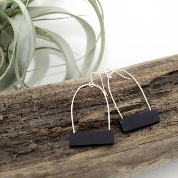 REMOVED BRAND - Wholesale Dangle Earrings - Birdcage Earrings - Black Clay3