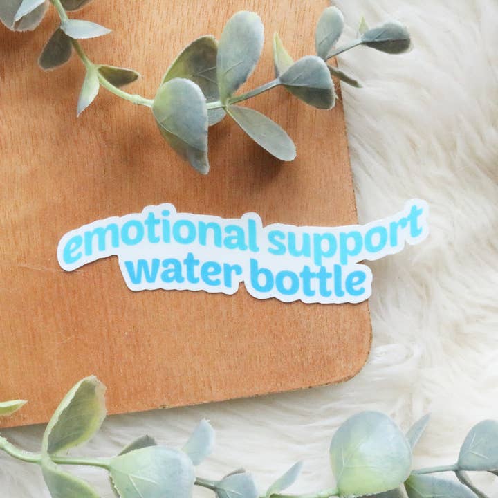 Emotional Support Water Bottle Sticker for wholesale by Chibi Cheeks Co