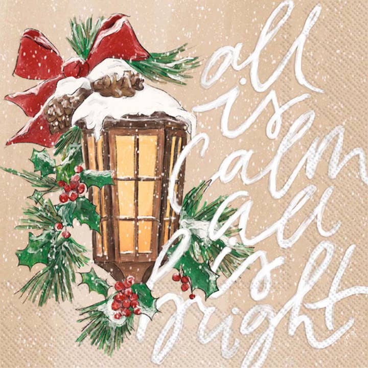 Paper Lunch Napkins 20 Count Calm And Bright Christmas for wholesale by Boston International